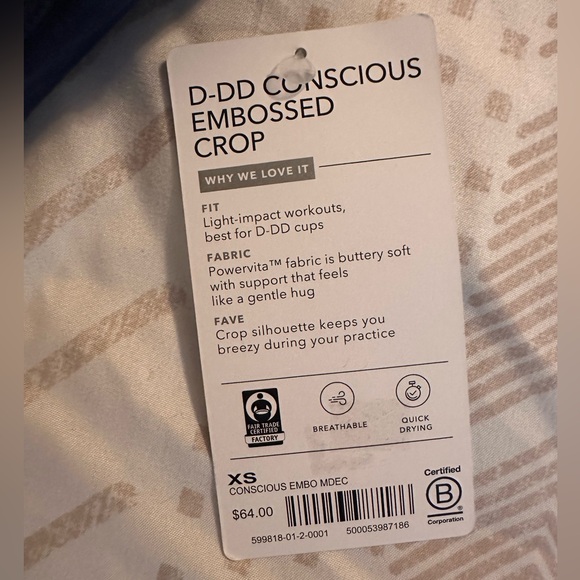 Athleta D-DD Conscious Embossed Crop, XS, Blue - Picture 11 of 13